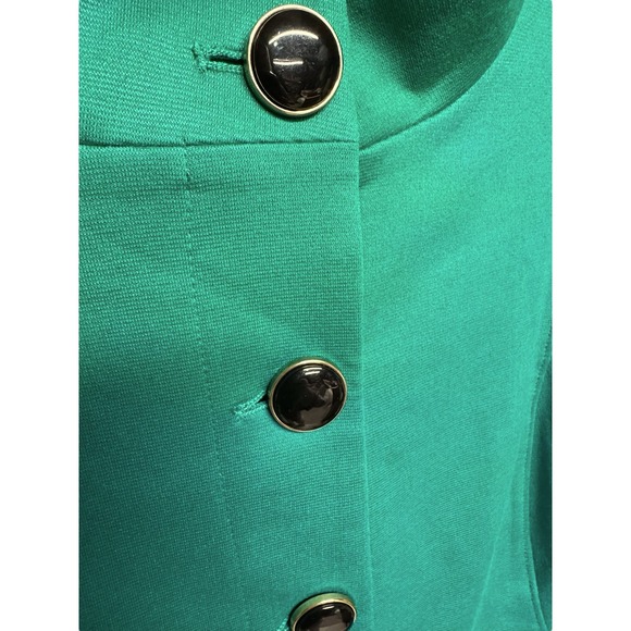 Bob Mackie Wearable Art Green Jacket with Black Buttons Size Lg Excellent Cond - Picture 3 of 8